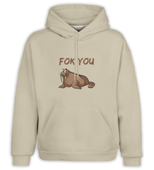 Fok You Baskılı Regular Kapüşonlu Sweatshirt