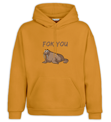 Fok You Baskılı Regular Kapüşonlu Sweatshirt