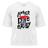 Never Die Easy Baskılı Oversize Tişört