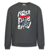 Never Die Easy Baskılı Premium Oversize Sweatshirt