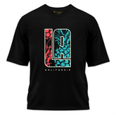 LA California Baskılı Oversize Tişört