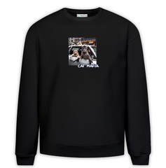 Cat Mafia Baskılı Premium Oversize Sweatshirt