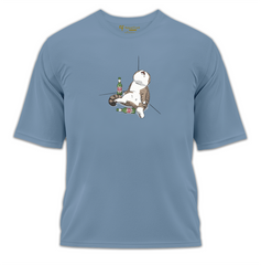 Drunk Cat Baskılı Oversize Tişört