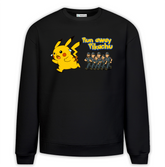 Run Away Pikachu Baskılı Premium Oversize Sweatshirt