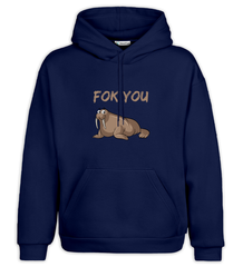 Fok You Baskılı Regular Kapüşonlu Sweatshirt
