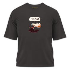 I'm Fine Baskılı Oversize Tişört