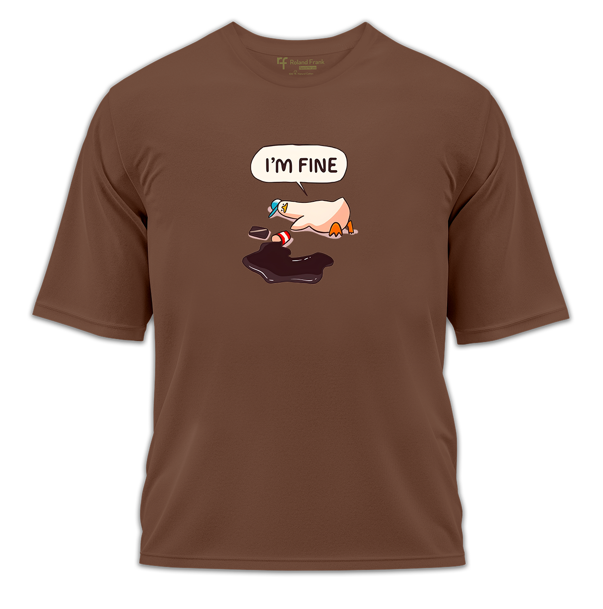 I'm Fine Baskılı Oversize Tişört