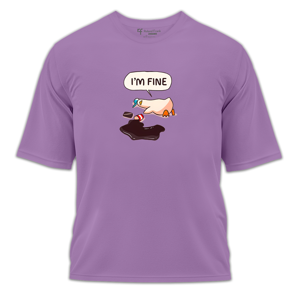 I'm Fine Baskılı Oversize Tişört