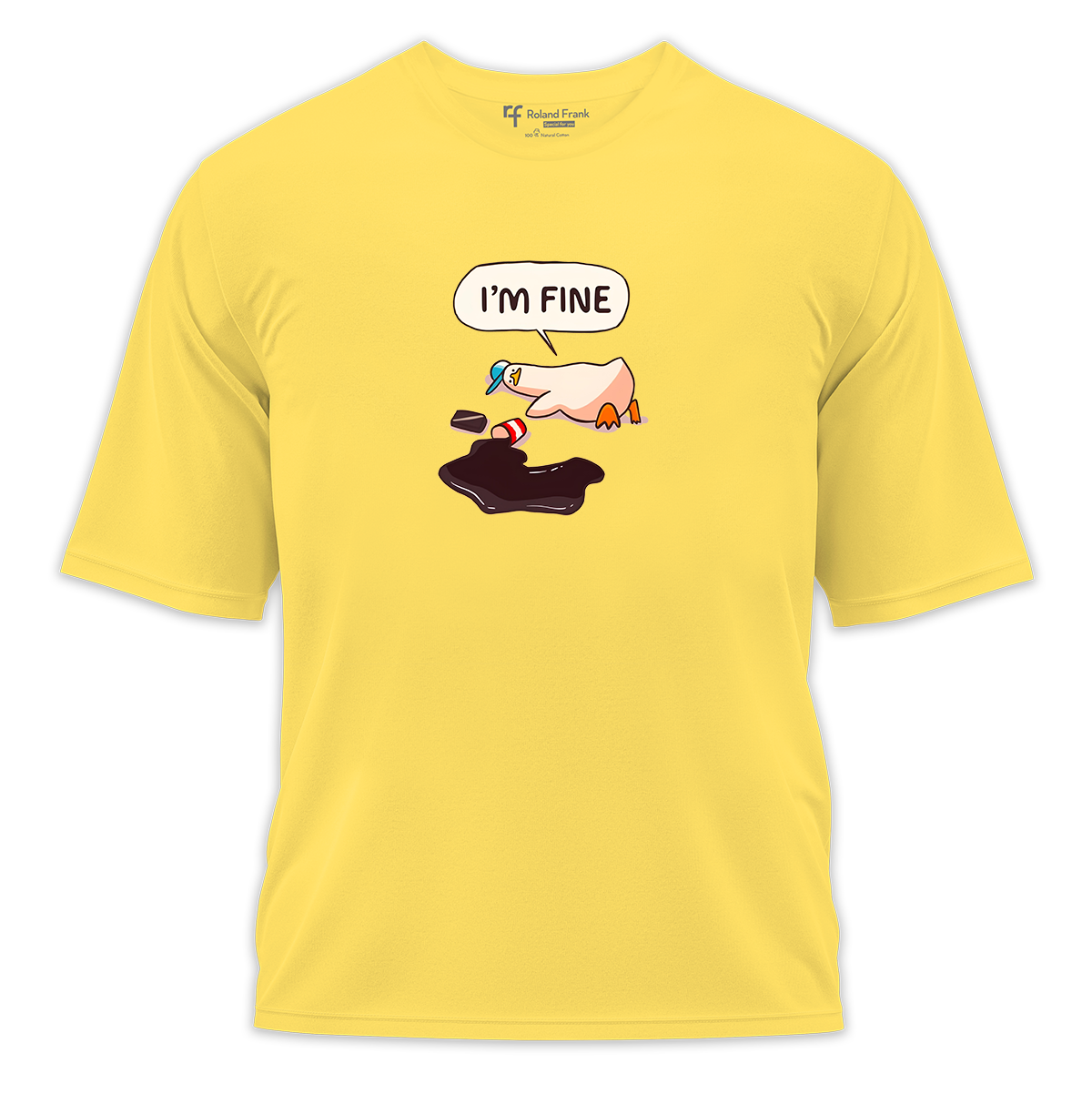 I'm Fine Baskılı Oversize Tişört