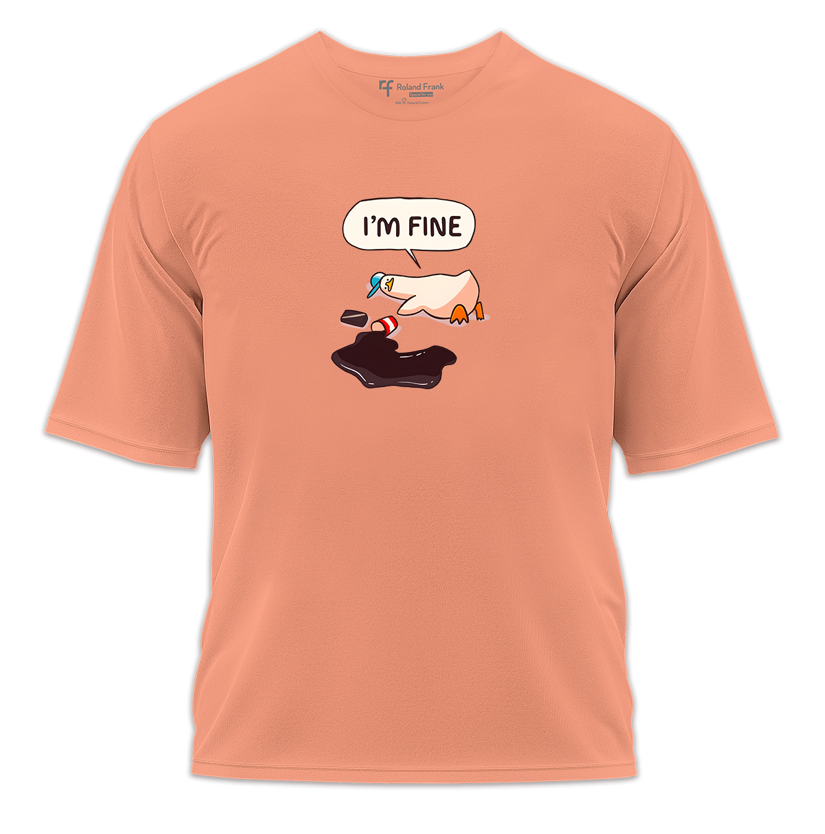 I'm Fine Baskılı Oversize Tişört