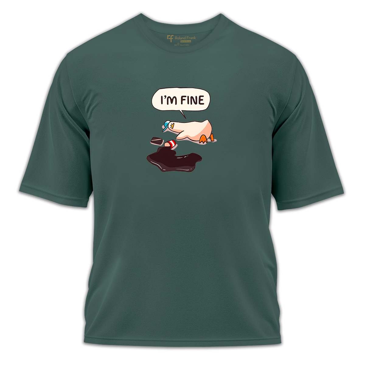 I'm Fine Baskılı Oversize Tişört