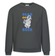 Bear or Beer Baskılı Premium Oversize Sweatshirt
