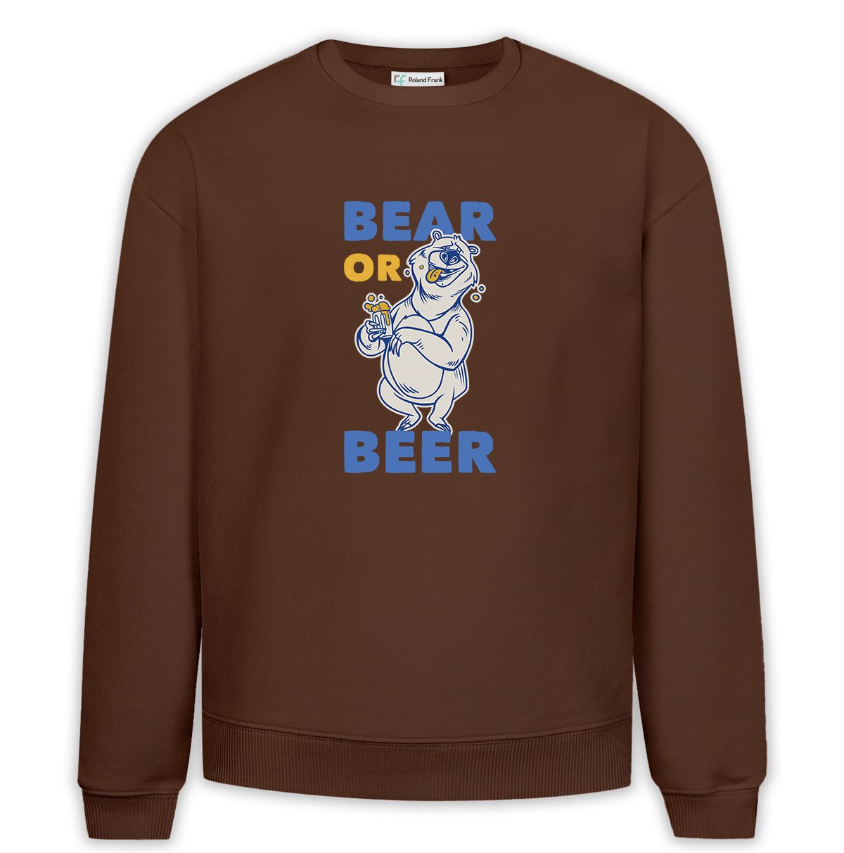 Bear or Beer Baskılı Premium Oversize Sweatshirt