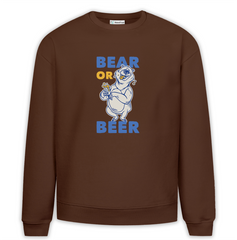 Bear or Beer Baskılı Premium Oversize Sweatshirt