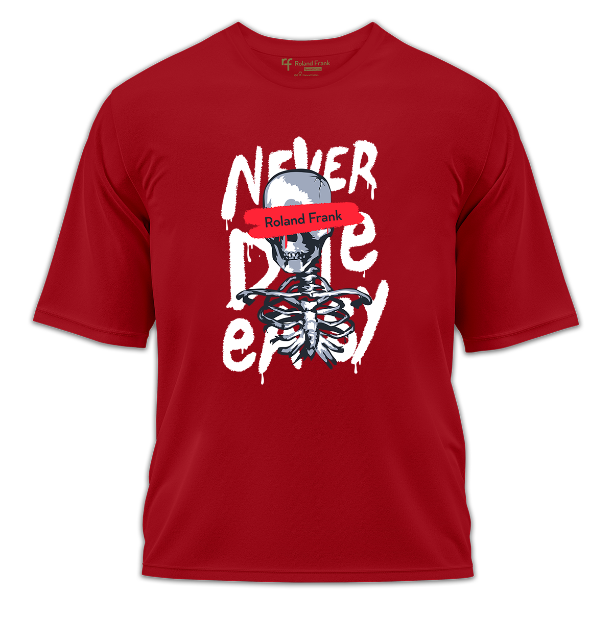 Never Die Easy Baskılı Oversize Tişört