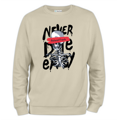 Never Die Easy Baskılı Regular Sweatshirt