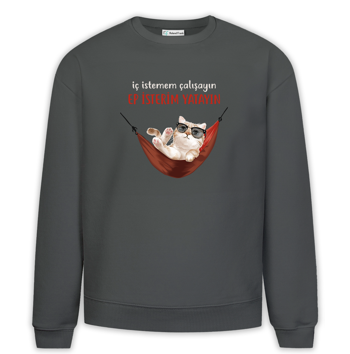 Ep Yatayın Baskılı Premium Oversize Sweatshirt