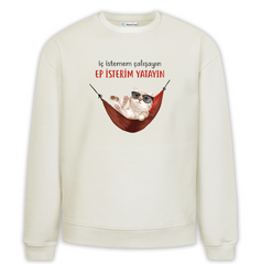 Ep Yatayın Baskılı Premium Oversize Sweatshirt