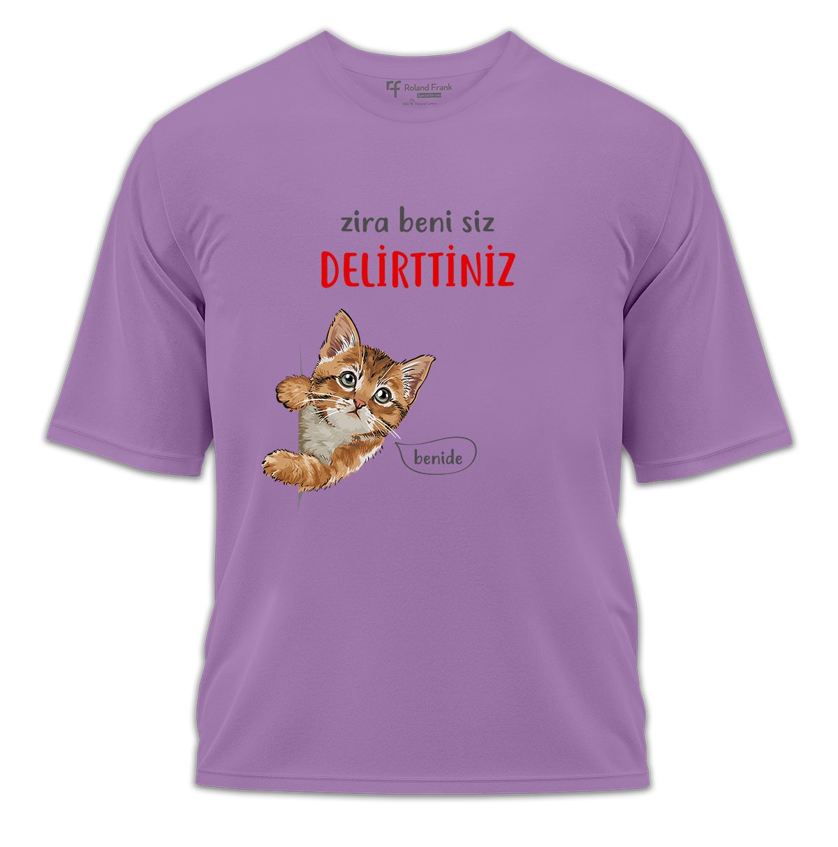 Beni Siz Delirttiniz Baskılı Oversize Tişört