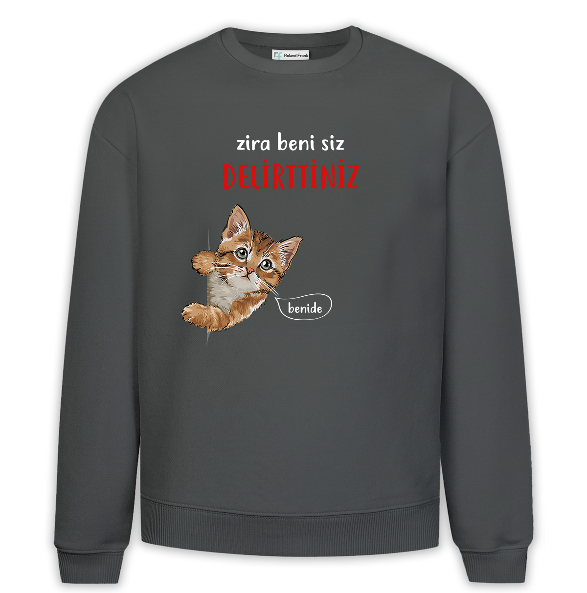Beni Siz Delirttiniz Baskılı Premium Oversize Sweatshirt