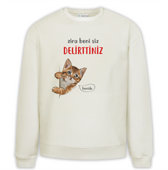 Beni Siz Delirttiniz Baskılı Premium Oversize Sweatshirt