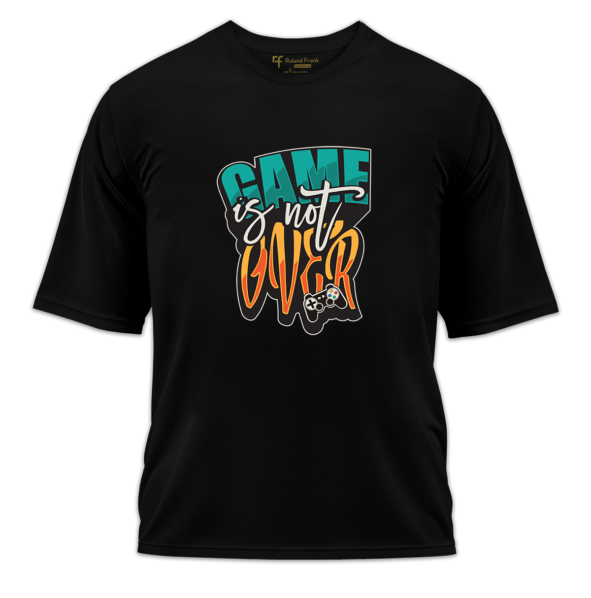Game is Not Over Baskılı Oversize Tişört