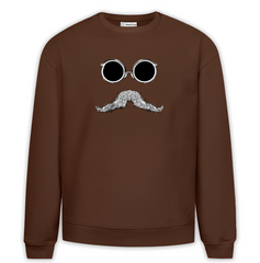 Bıyık Baskılı Premium Oversize Sweatshirt