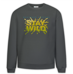 Stay Wild Baskılı Premium Oversize Sweatshirt
