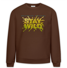 Stay Wild Baskılı Premium Oversize Sweatshirt