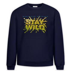Stay Wild Baskılı Premium Oversize Sweatshirt