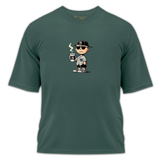 Baseball Coffee Baskılı Oversize Tişört