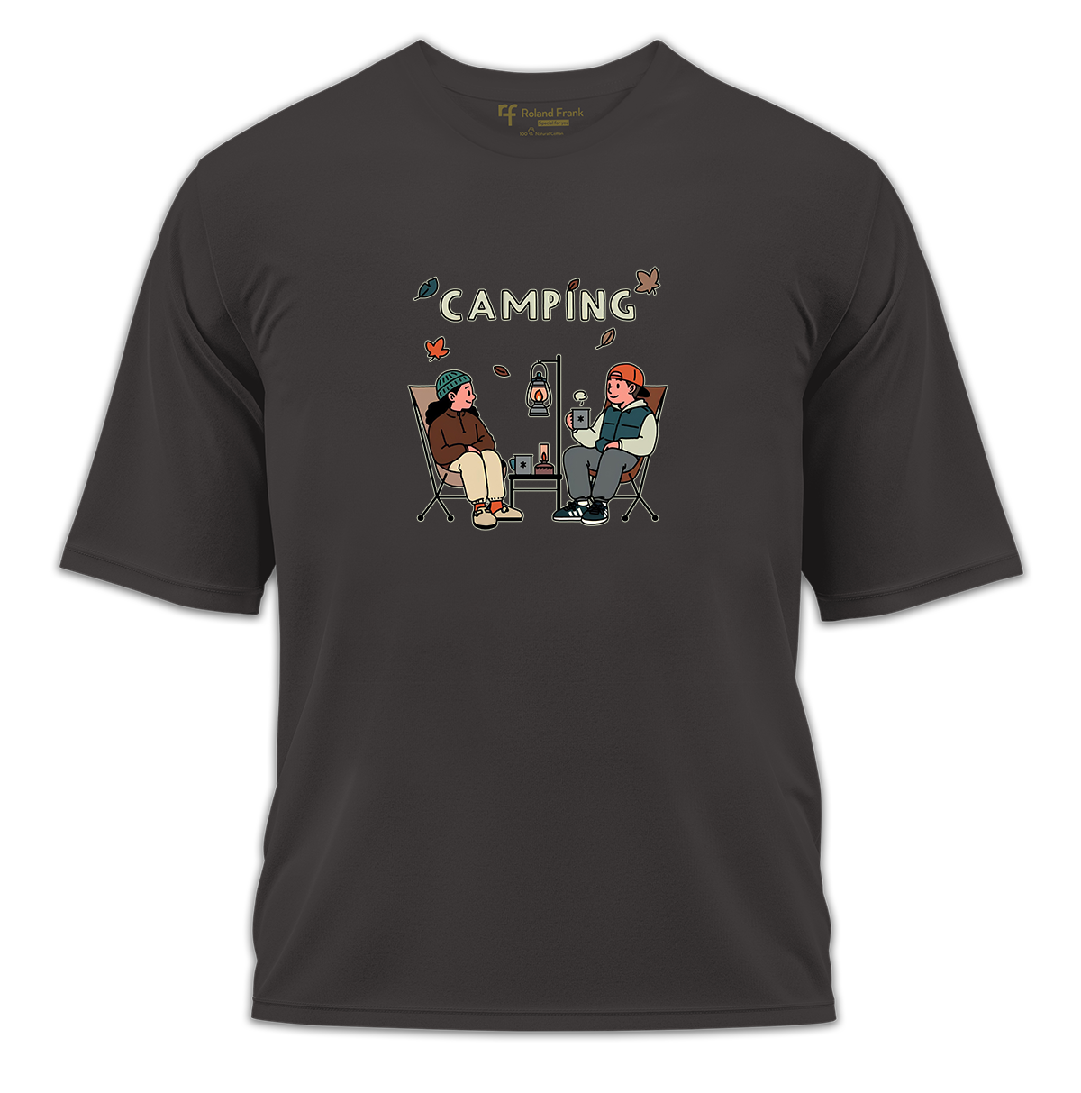Camping Baskılı Oversize Tişört
