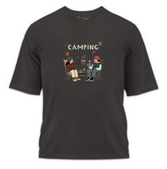 Camping Baskılı Oversize Tişört