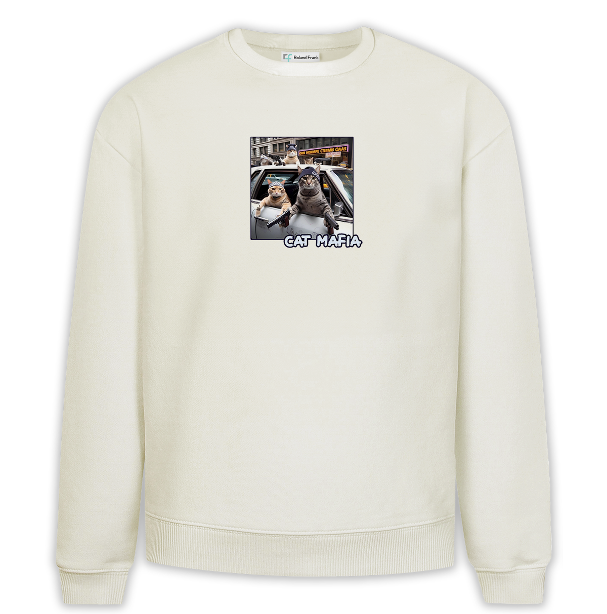 Cat Mafia Baskılı Premium Oversize Sweatshirt