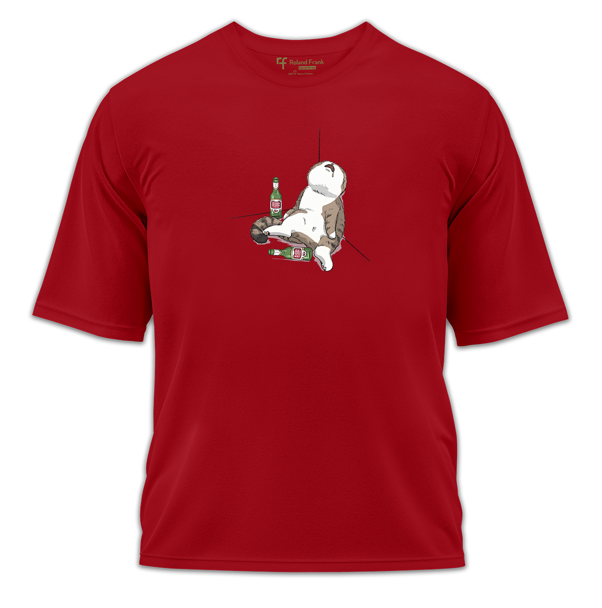 Drunk Cat Baskılı Oversize Tişört