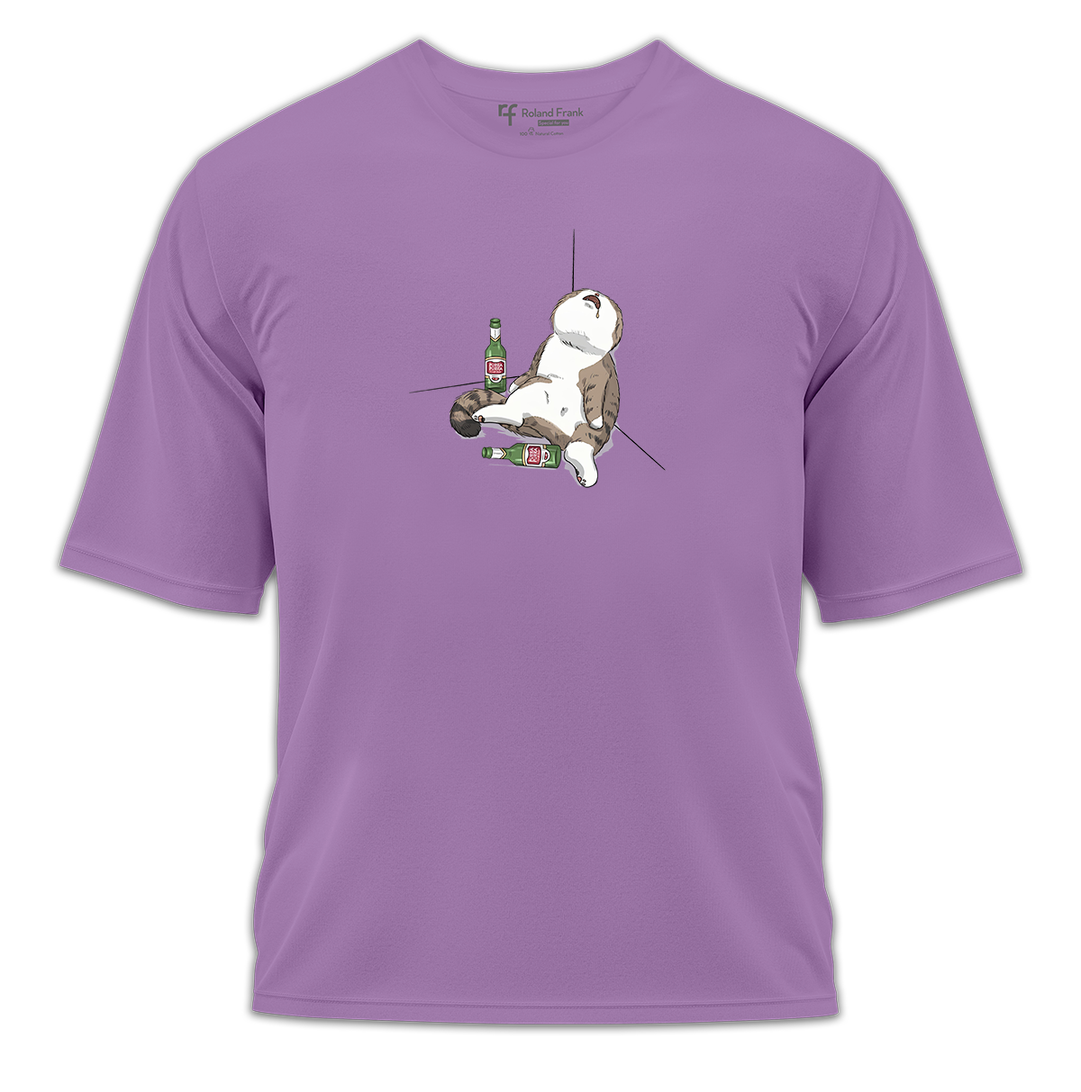 Drunk Cat Baskılı Oversize Tişört