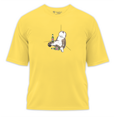 Drunk Cat Baskılı Oversize Tişört