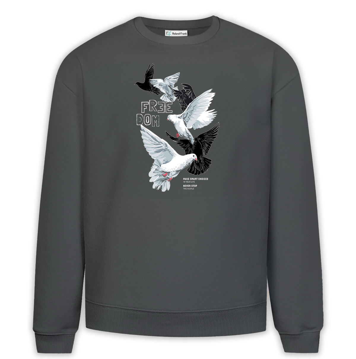 Freedom Baskılı Premium Oversize Sweatshirt