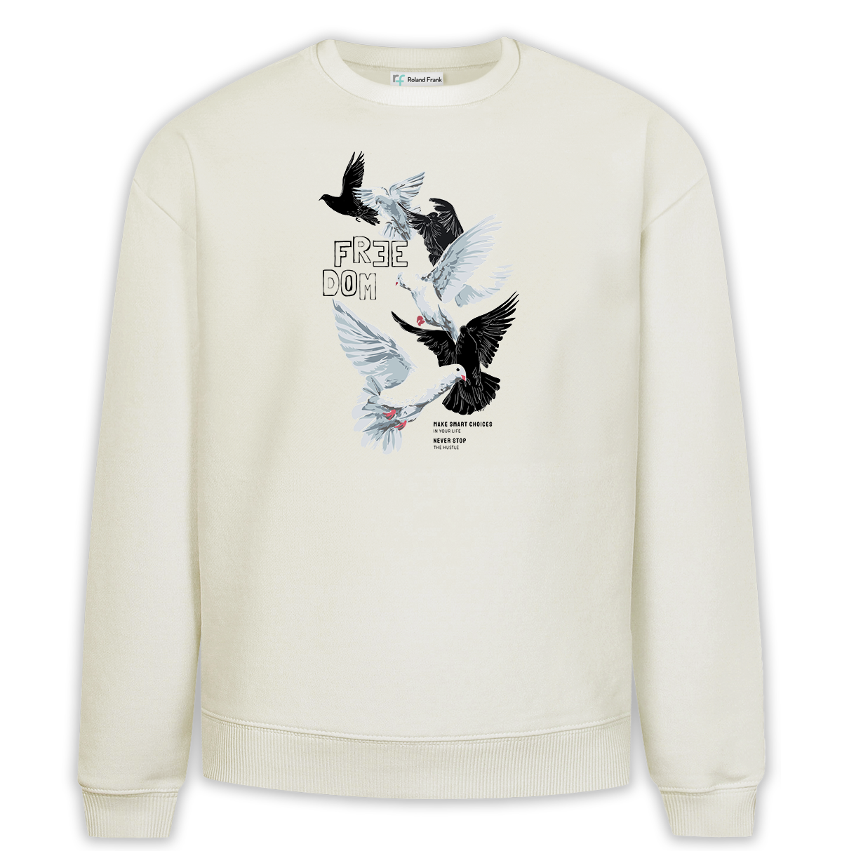 Freedom Baskılı Premium Oversize Sweatshirt
