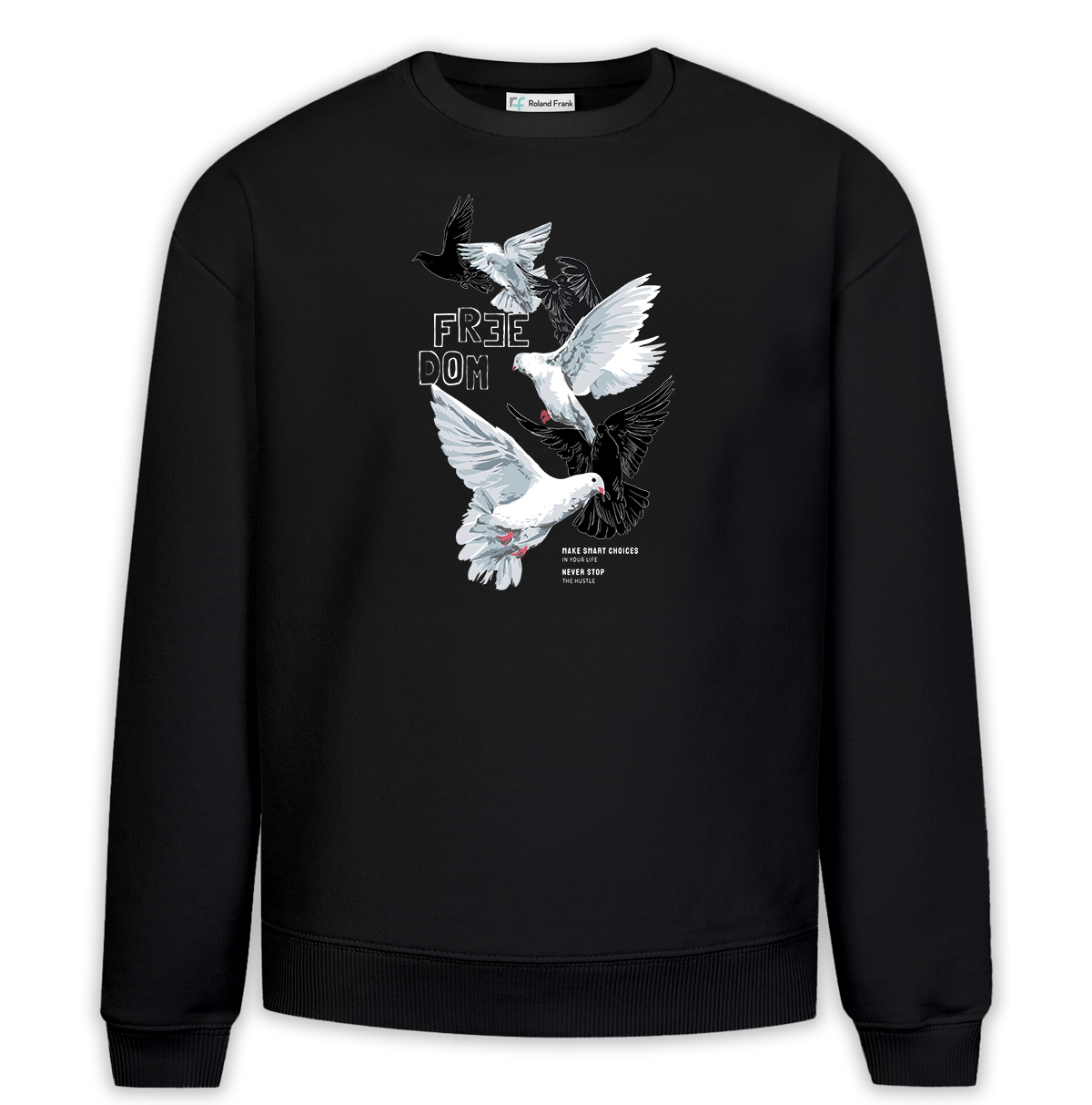 Freedom Baskılı Premium Oversize Sweatshirt