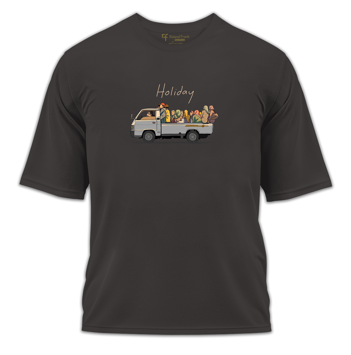 Holiday Baskılı Oversize Tişört