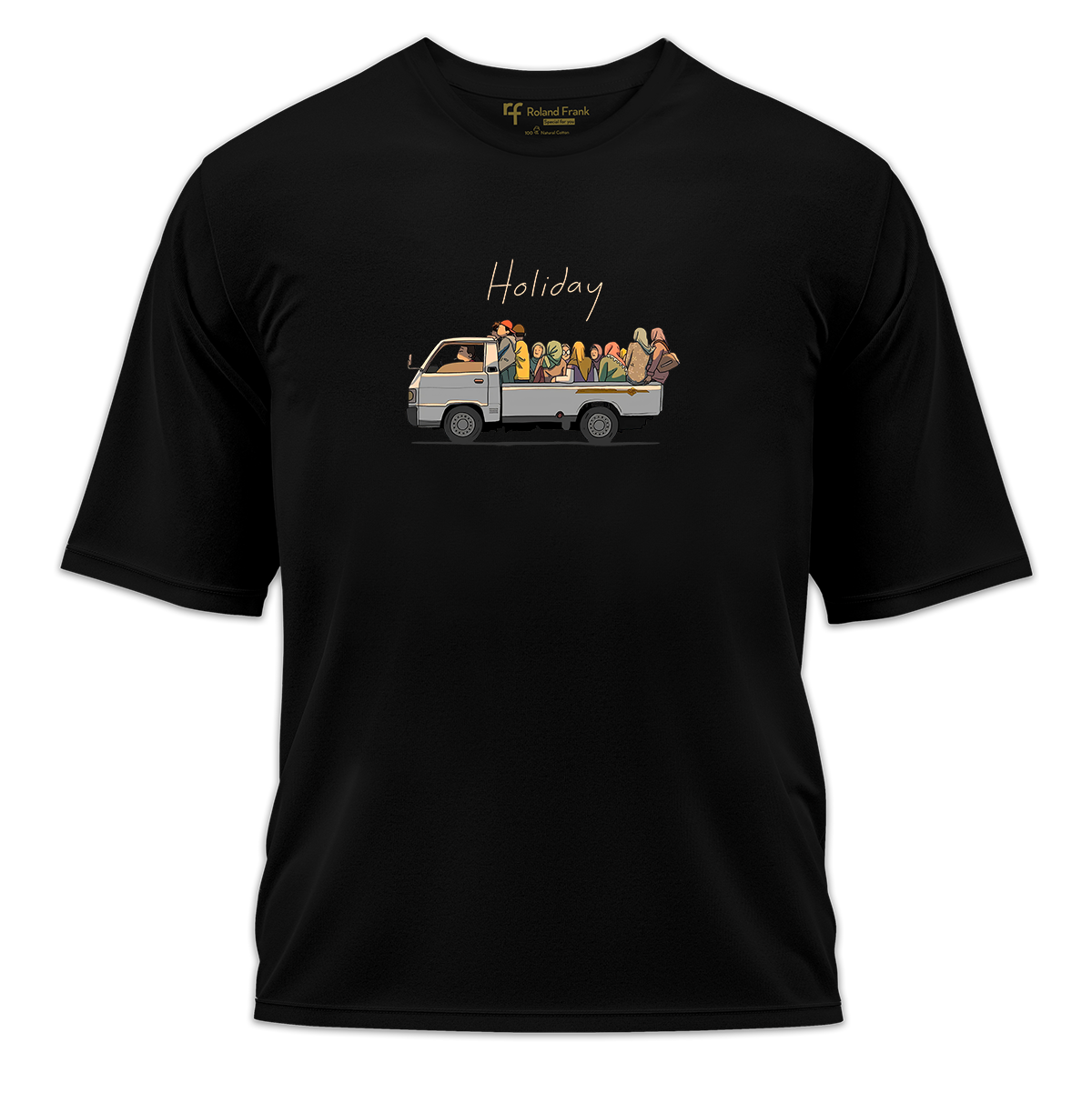 Holiday Baskılı Oversize Tişört