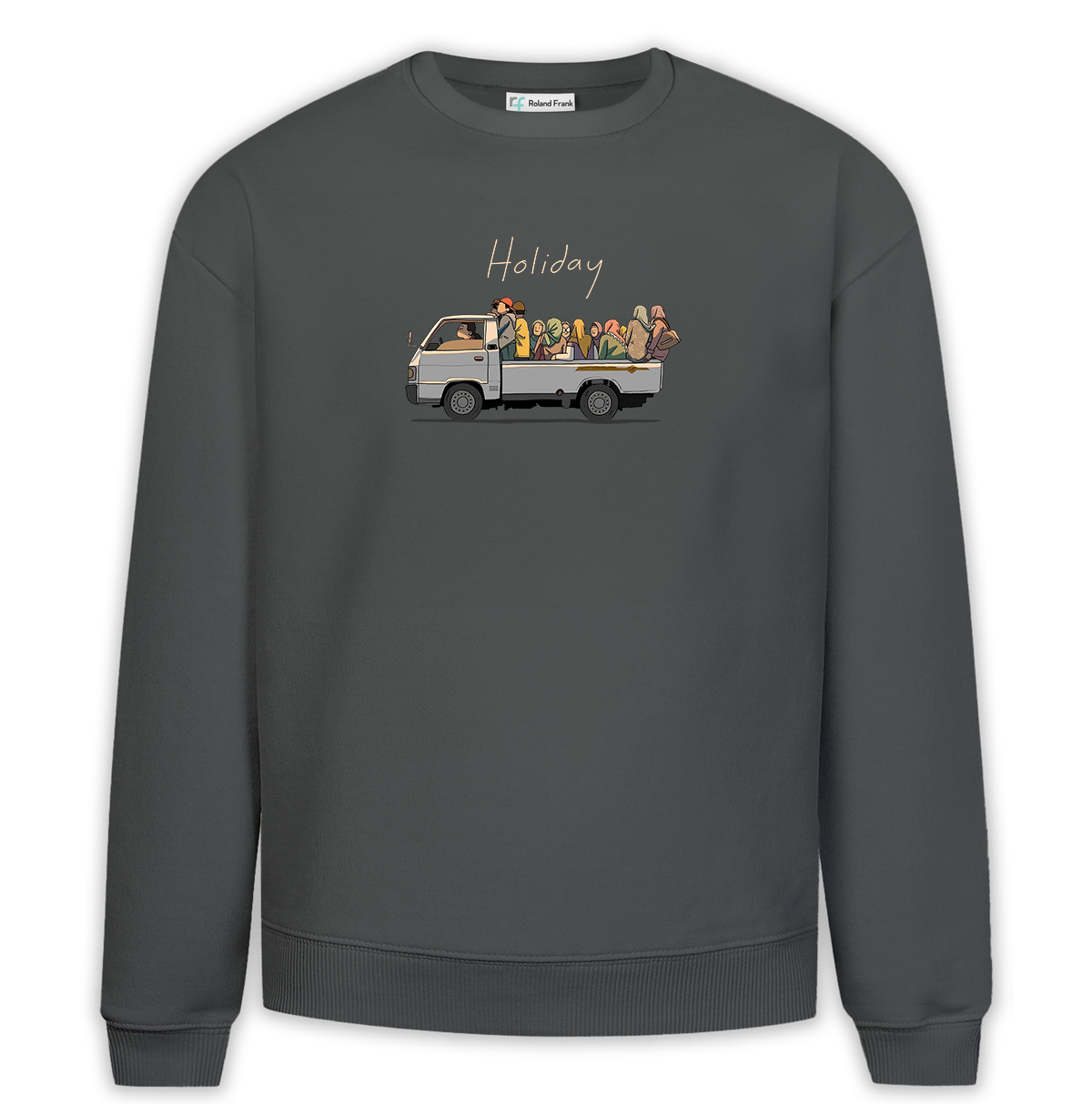 Holiday Baskılı Premium Oversize Sweatshirt