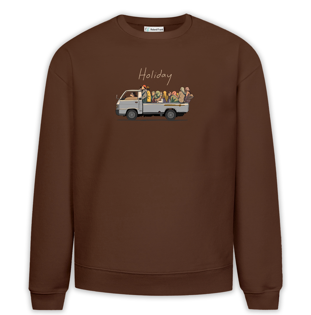 Holiday Baskılı Premium Oversize Sweatshirt