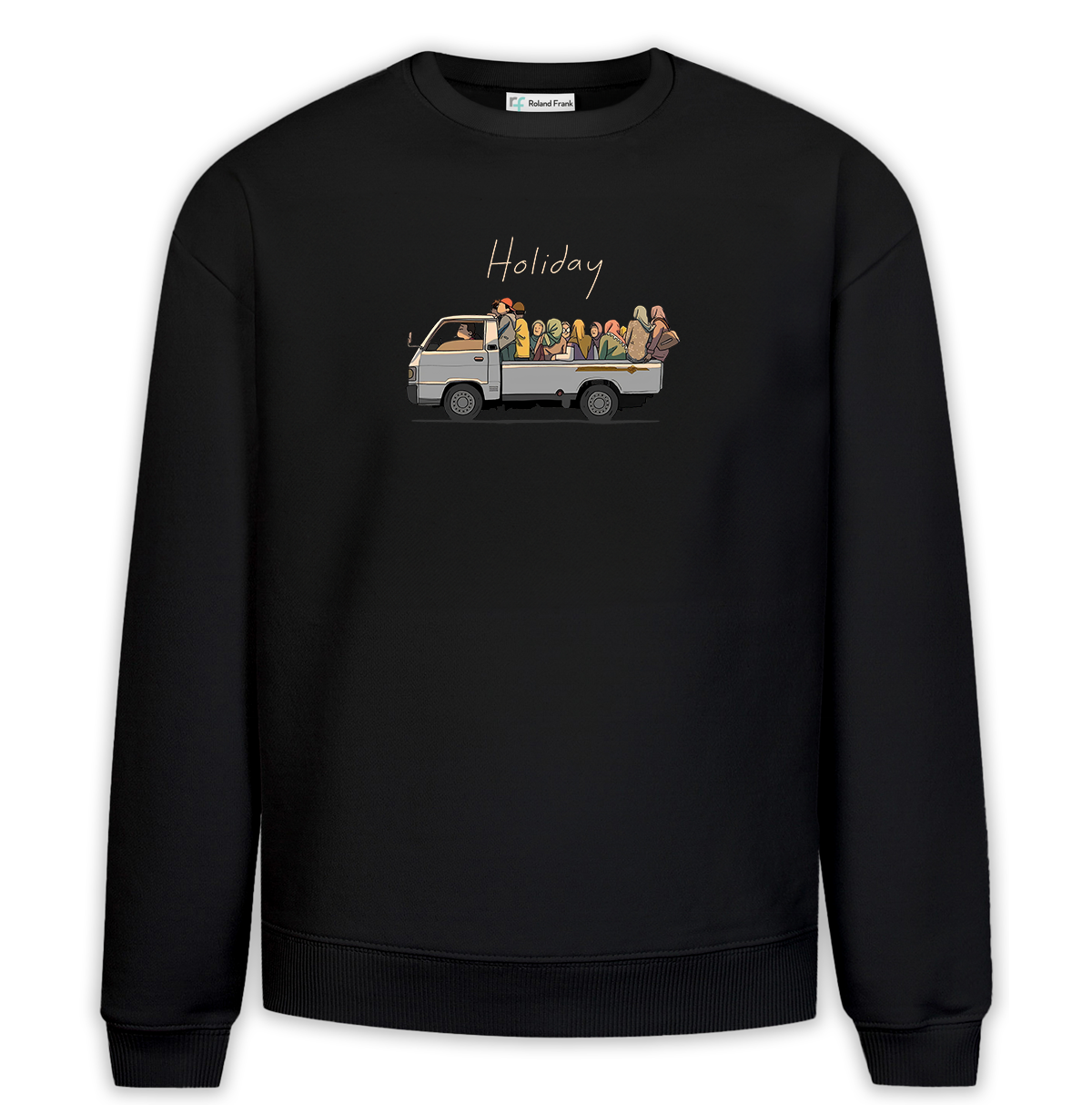 Holiday Baskılı Premium Oversize Sweatshirt