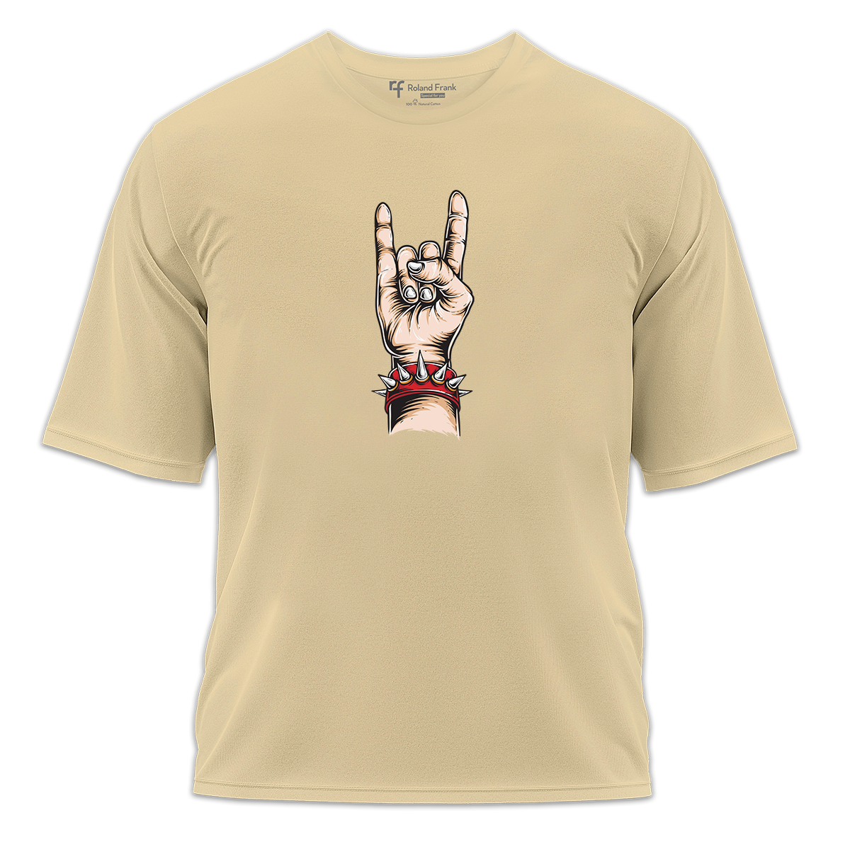 Rock & Roll Baskılı Oversize Tişört