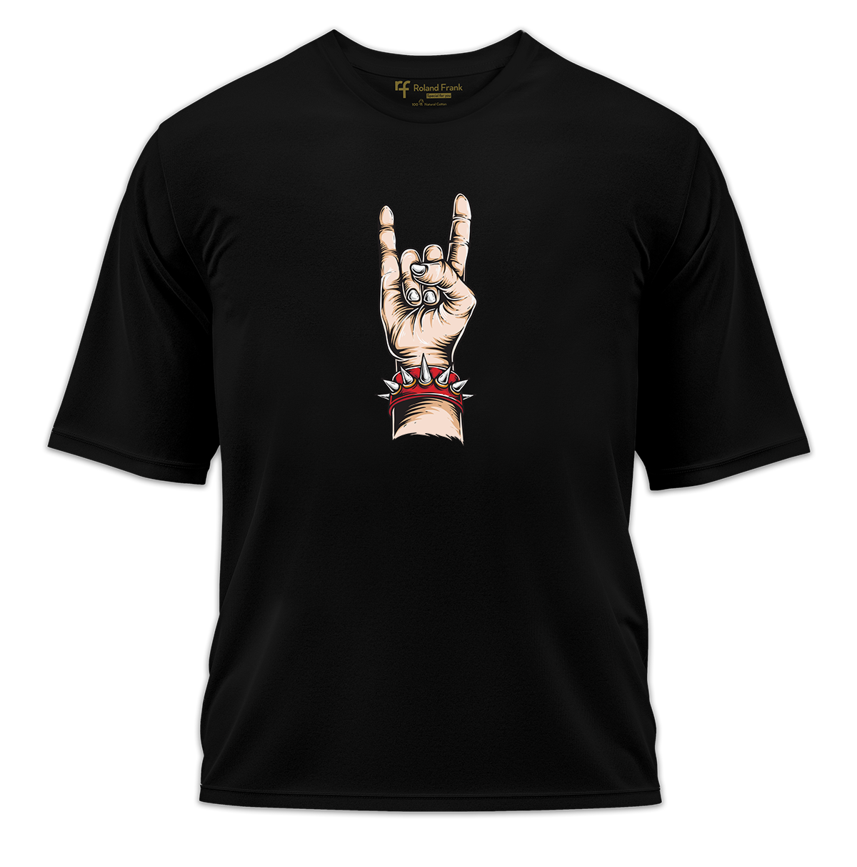 Rock & Roll Baskılı Oversize Tişört