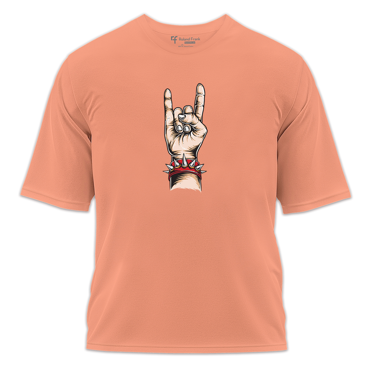 Rock & Roll Baskılı Oversize Tişört