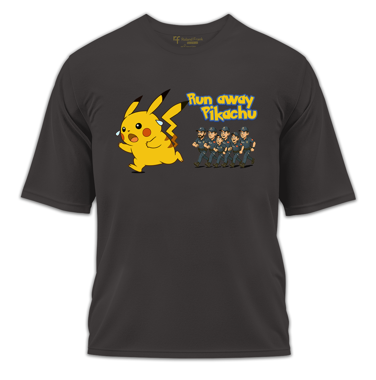 Run Away Pikachu Baskılı Oversize Tişört