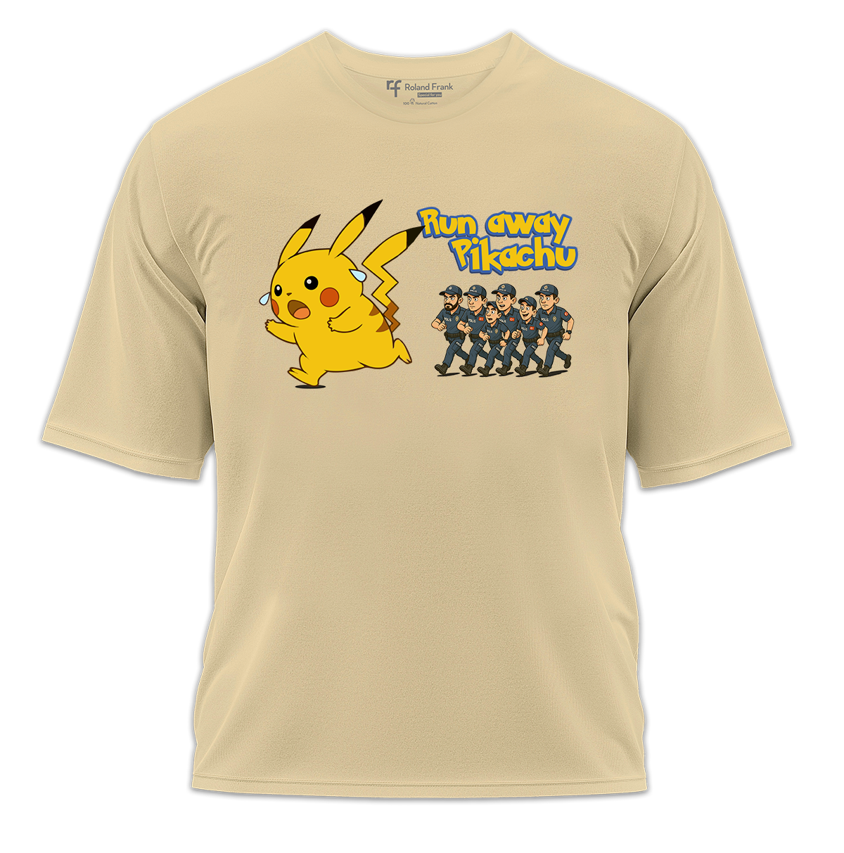 Run Away Pikachu Baskılı Oversize Tişört